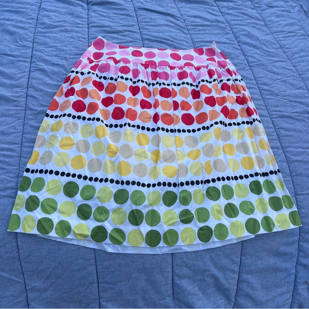 Talbots Polka Dot A-Line Skirt in Pink, Red, Orange, Yellow, Green